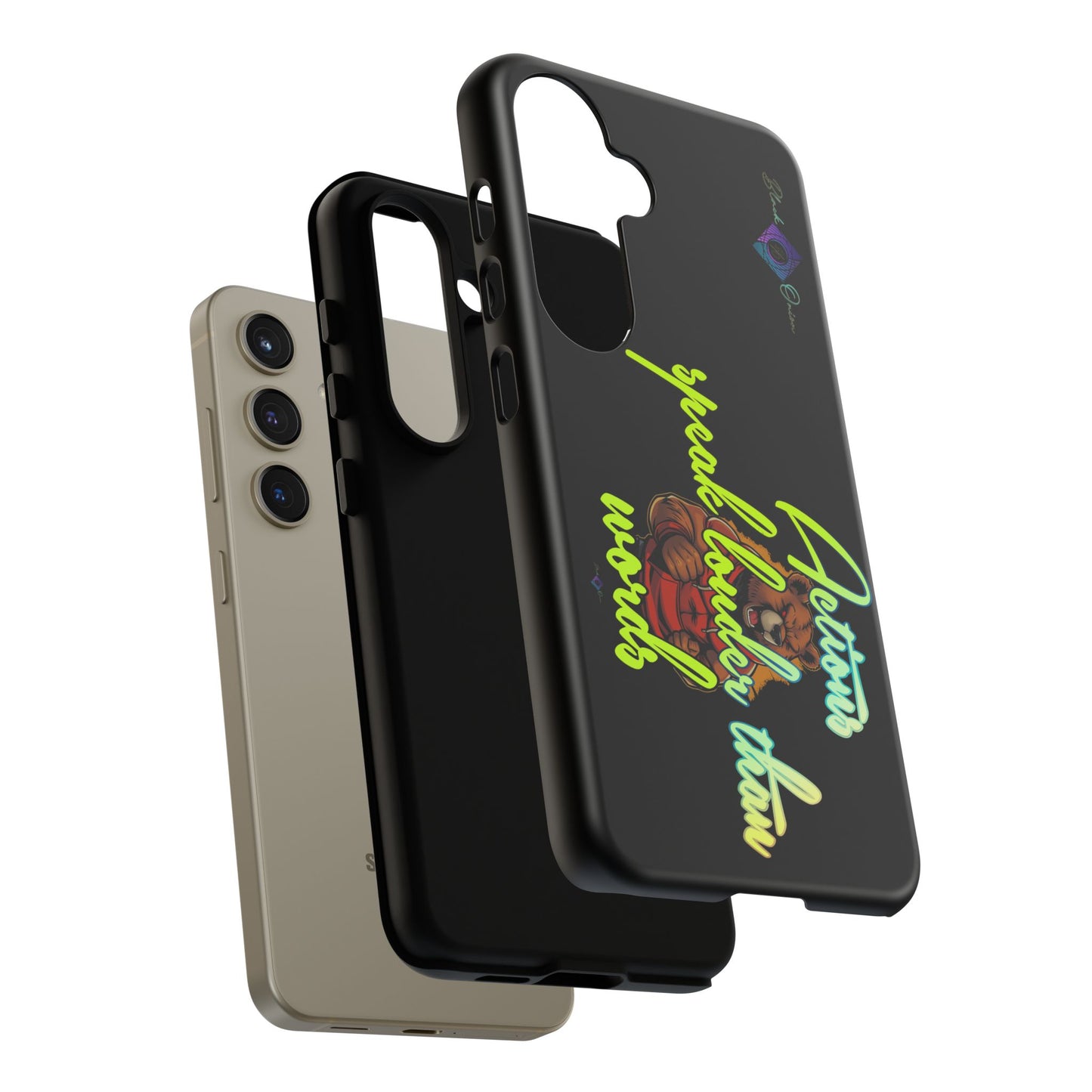 BlackOnion Brand New Phone Case - with Motivational Workout Motif ‘Actions speak lauder ‘💪🔥🫵