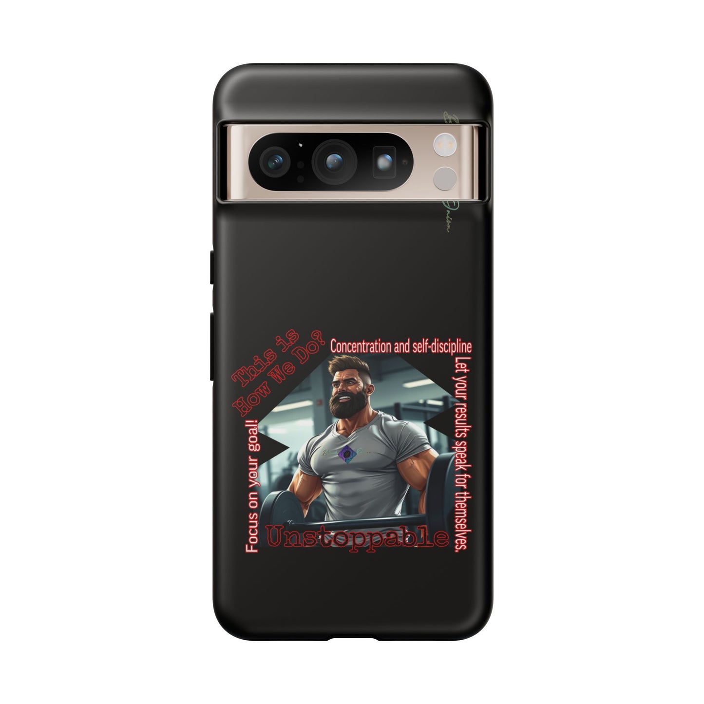 BlackOnion Brand New Phone Case - with Motivational Workout Motif’Unstoppable ‘💪🔥🫵