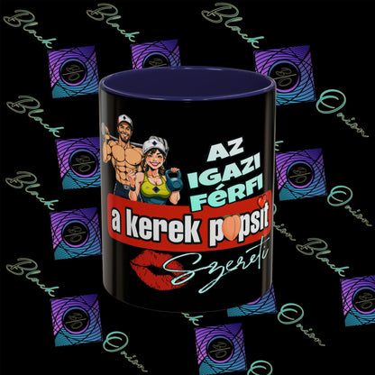 BlackOnion Coffee Mug - 11oz with Workout Motif ‘Az igazi férfi’🔥💪🫵