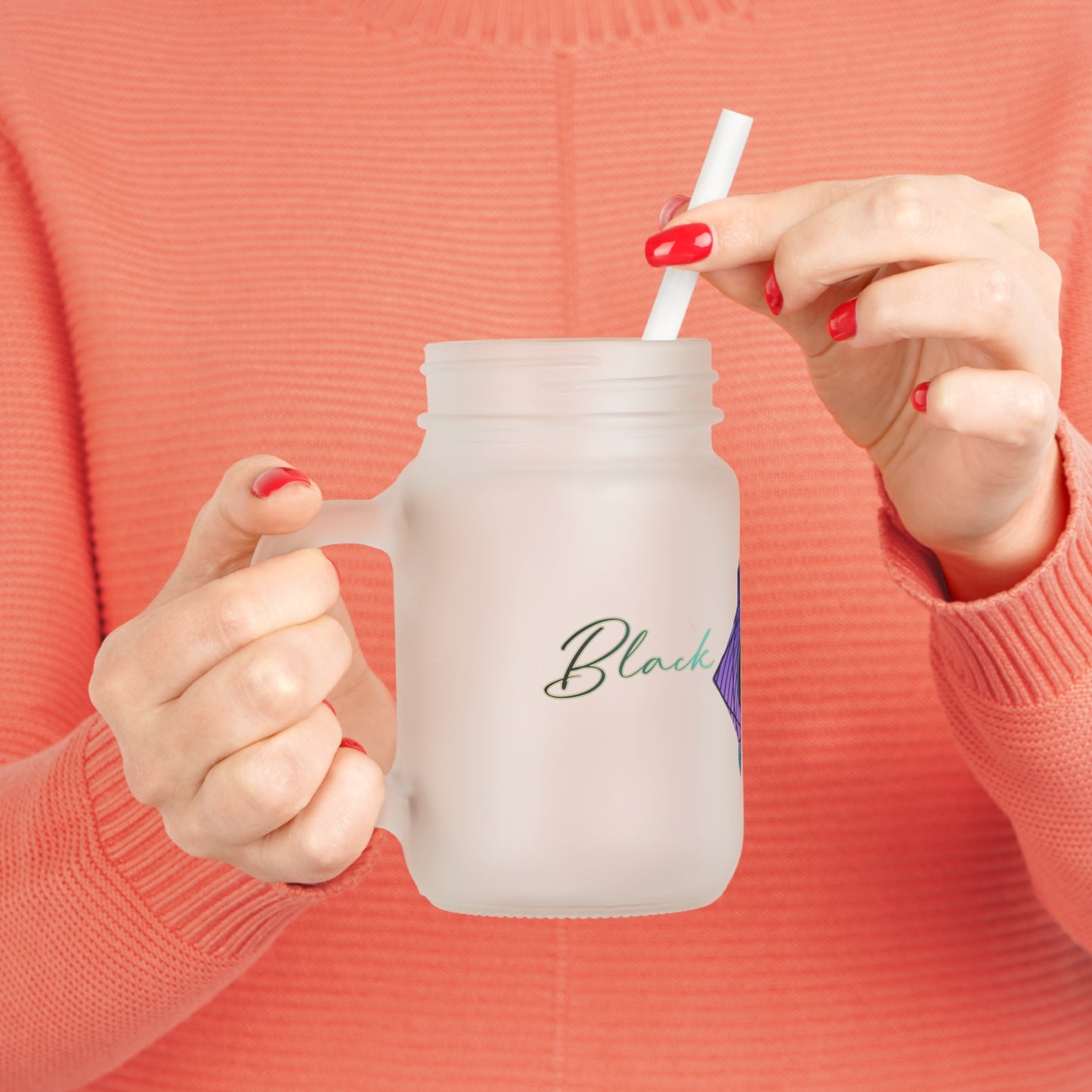 BlackOnion Personalized Mason Jar Tumbler with B/O Design 🔥💪🫵