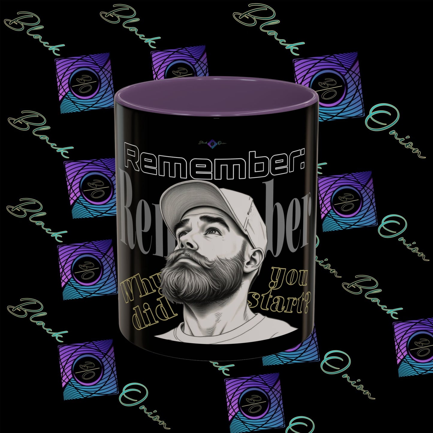 BlackOnion Coffee Mug - 11oz with Workout Motif ‘Remember ’🔥💪🫵