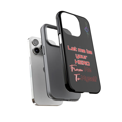 BlackOnion Brand New Phone Case - with Motivational Workout Motif’Let me be your Hero ‘💪🔥🫵