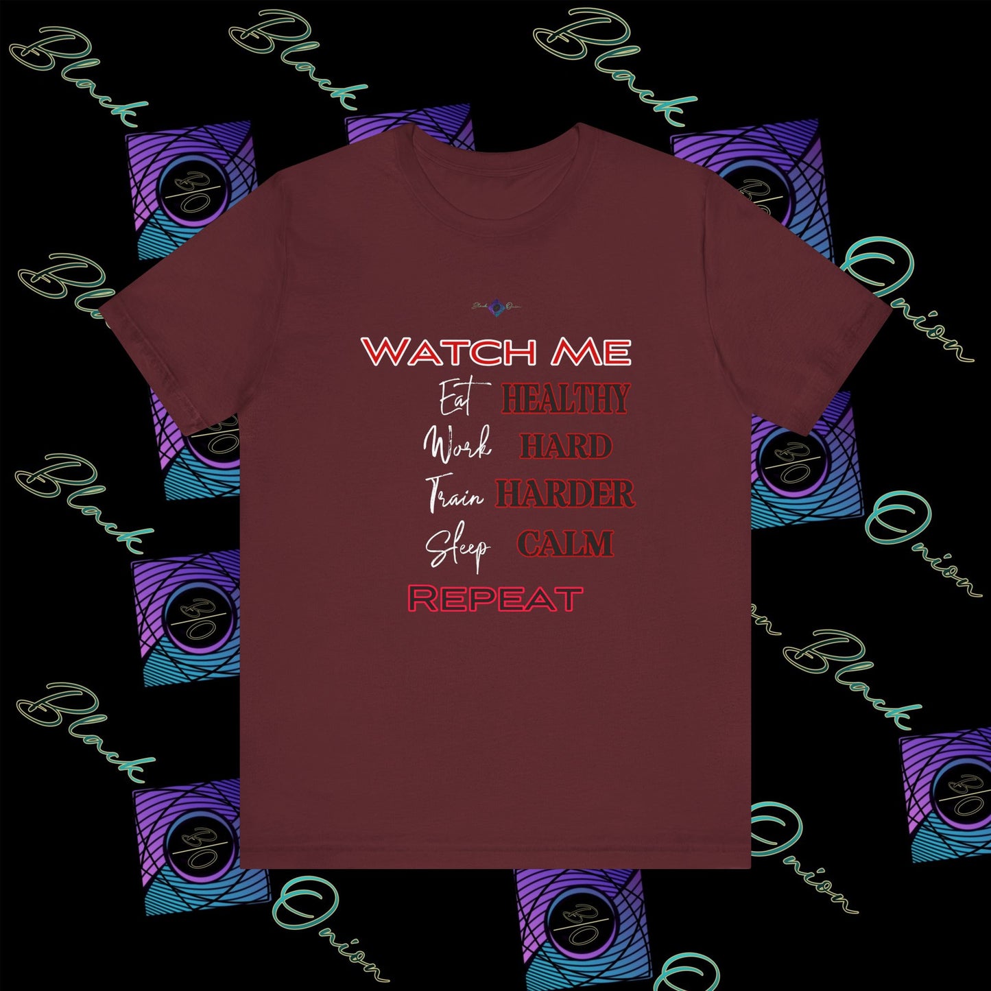 BlackOnion "Watch Me" T-Shirt with Workout Motif V4 💪🔥