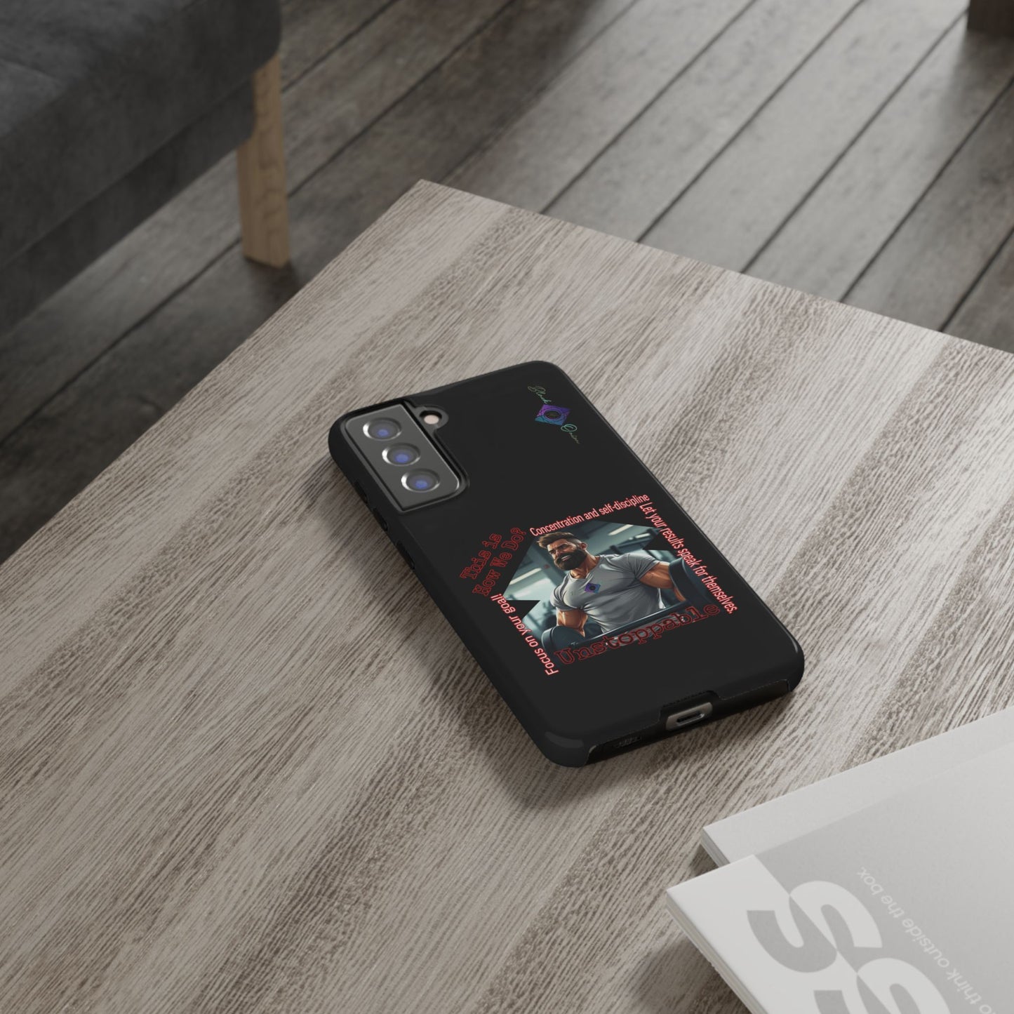 BlackOnion Brand New Phone Case - with Motivational Workout Motif’Unstoppable ‘💪🔥🫵