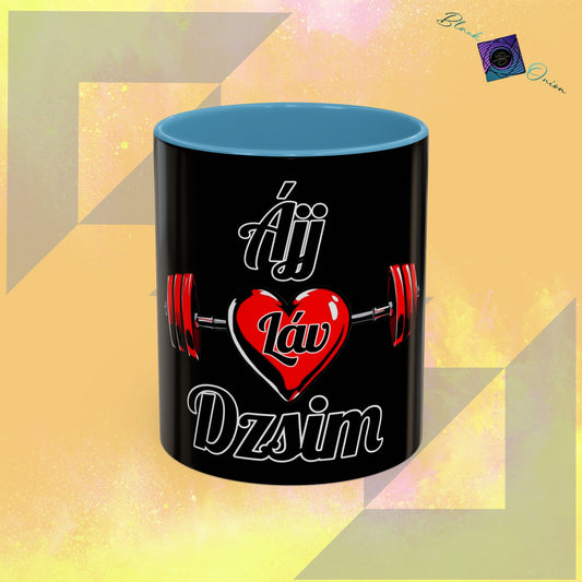 BlackOnion Coffee Mug - 11oz with Workout Motif ‘ÁjjLávDzsi’🔥💪🫵