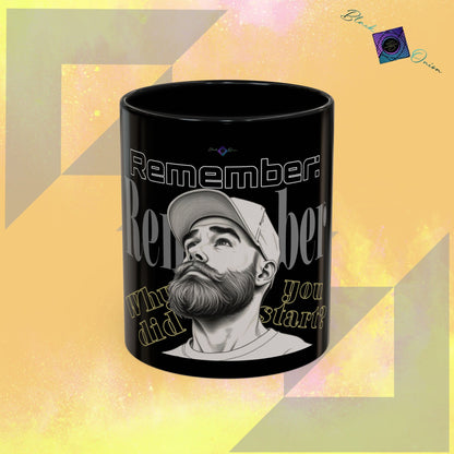 BlackOnion Coffee Mug - 11oz with Workout Motif ‘Remember ’🔥💪🫵