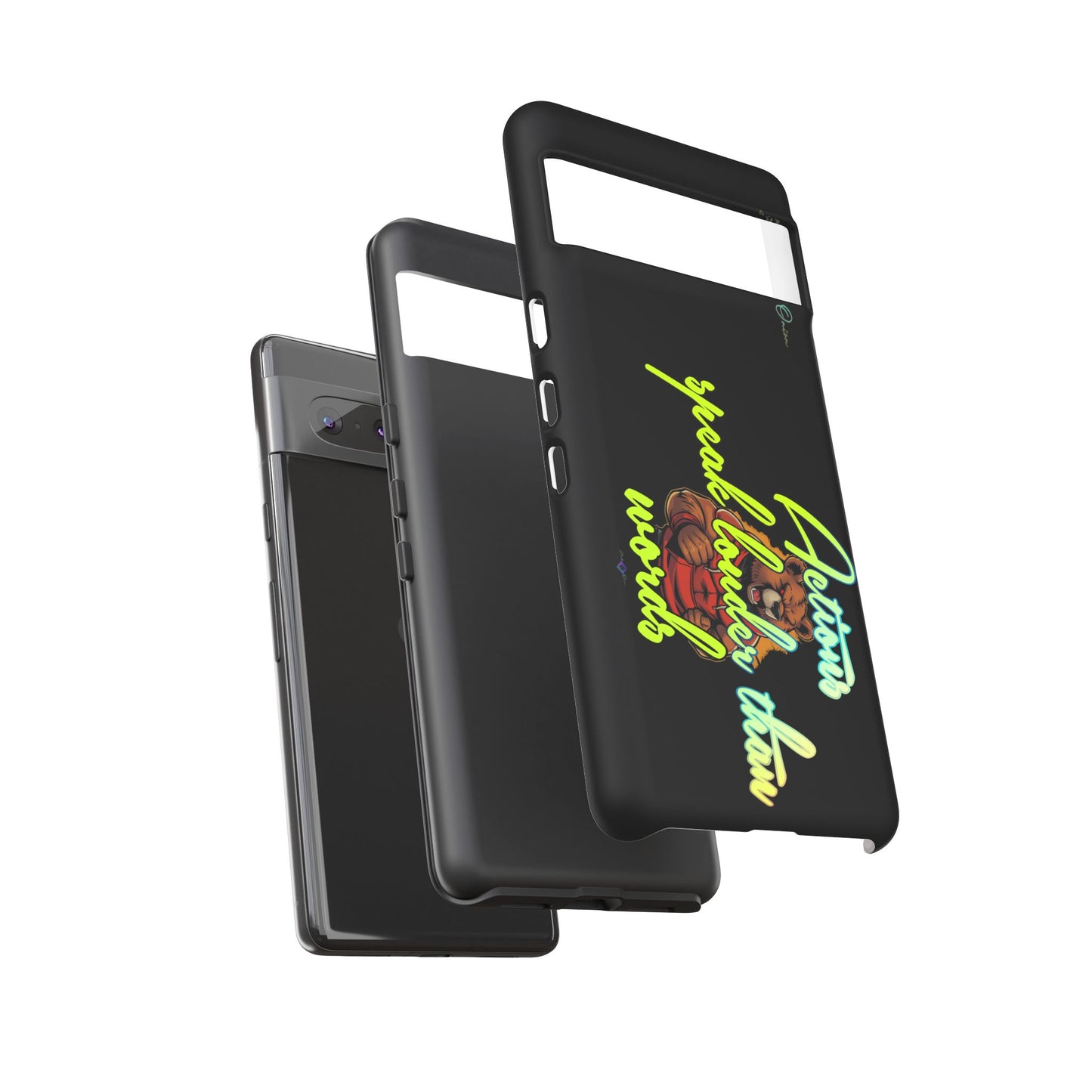 BlackOnion Brand New Phone Case - with Motivational Workout Motif ‘Actions speak lauder ‘💪🔥🫵