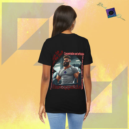 BlackOnion T-shirt with Workout Motif “Unstoppable “💪🔥🫵