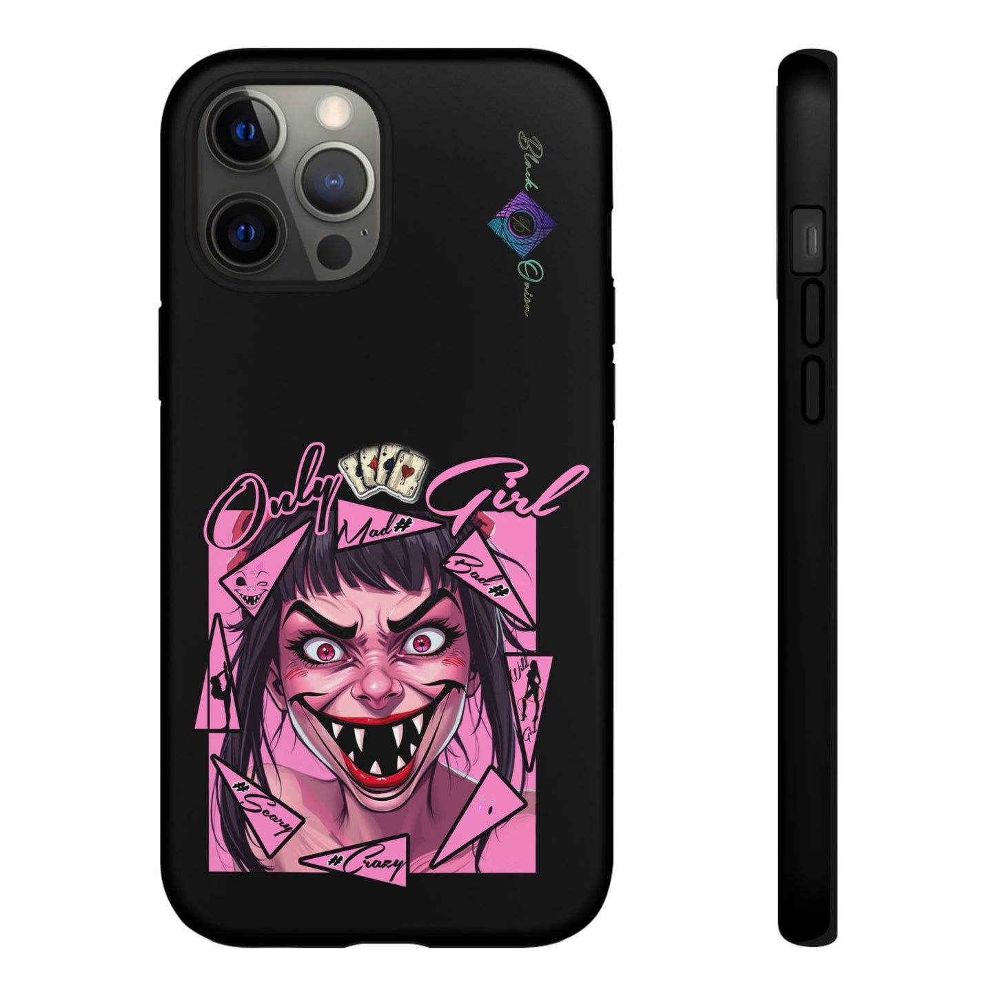 BlackOnion Brand New Phone Case - with Motivational Workout Motif’ Mad Girl💋🌸 ‘🔥🫵