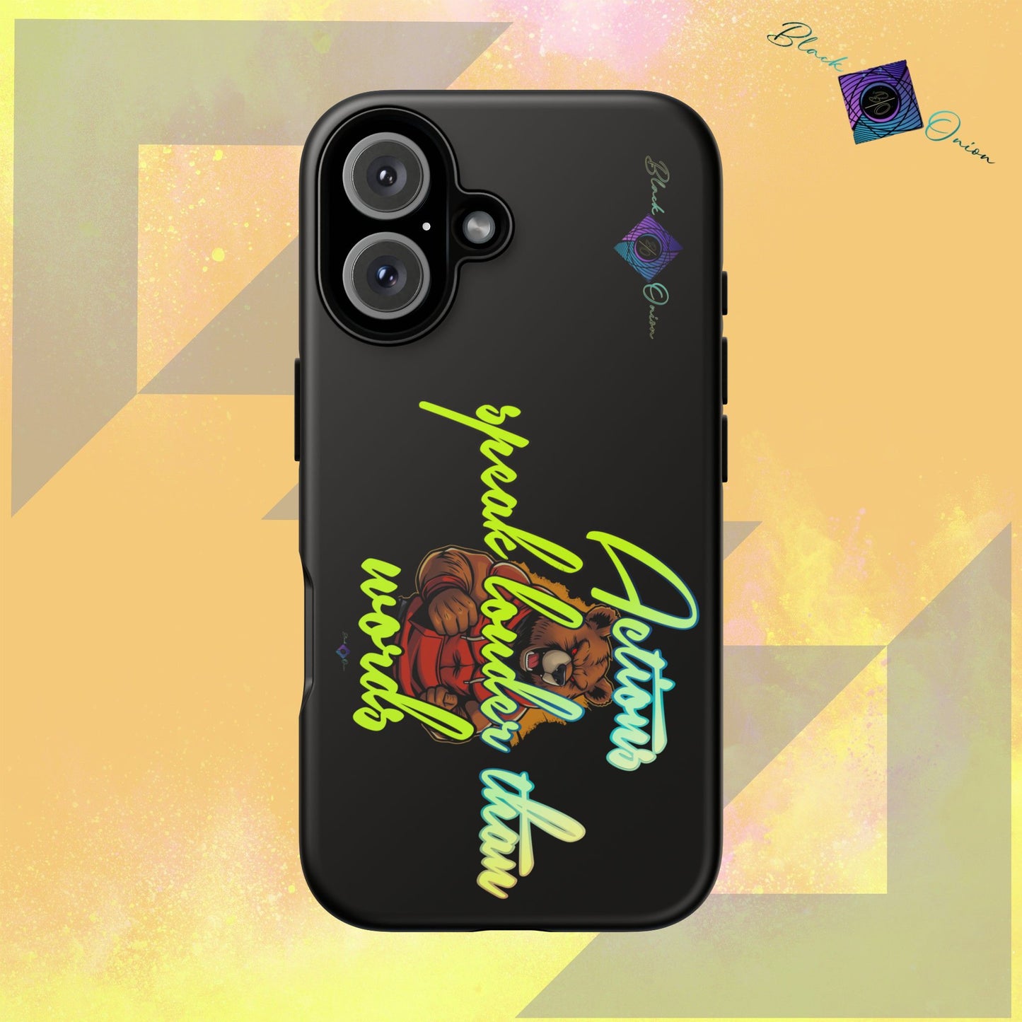 BlackOnion Brand New Phone Case - with Motivational Workout Motif ‘Actions speak lauder ‘💪🔥🫵