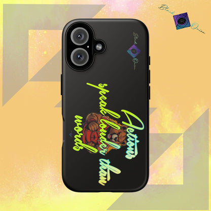 BlackOnion Brand New Phone Case - with Motivational Workout Motif ‘Actions speak lauder ‘💪🔥🫵