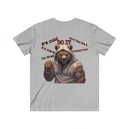 BlackOnion Men's V-Neck T-Shirt with Workout Motif ‘Mike 13’💪🔥🫵
