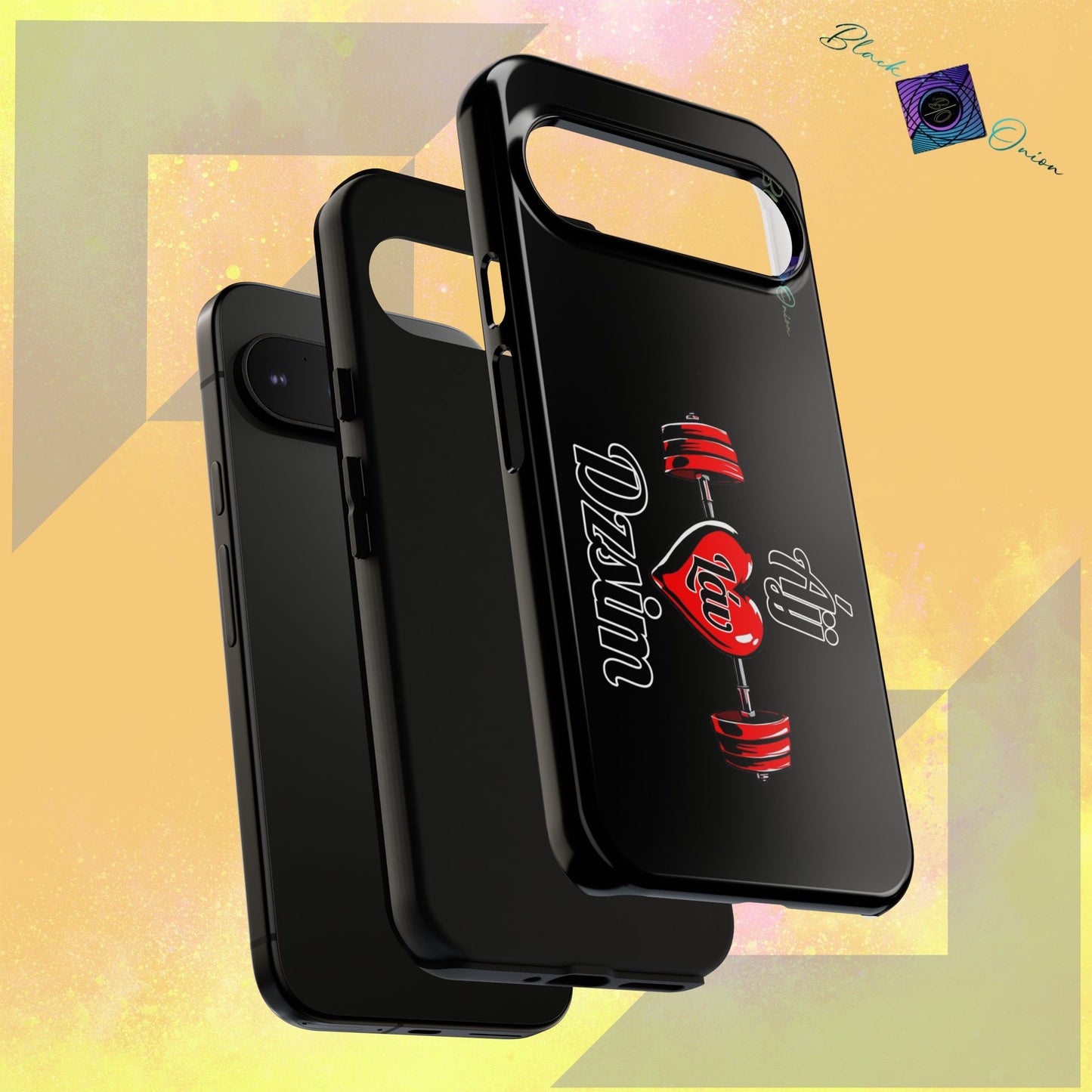BlackOnion Brand New Phone Case - with Motivational Workout Motif’Ájj Láv Dzsim ‘💪🔥🫵