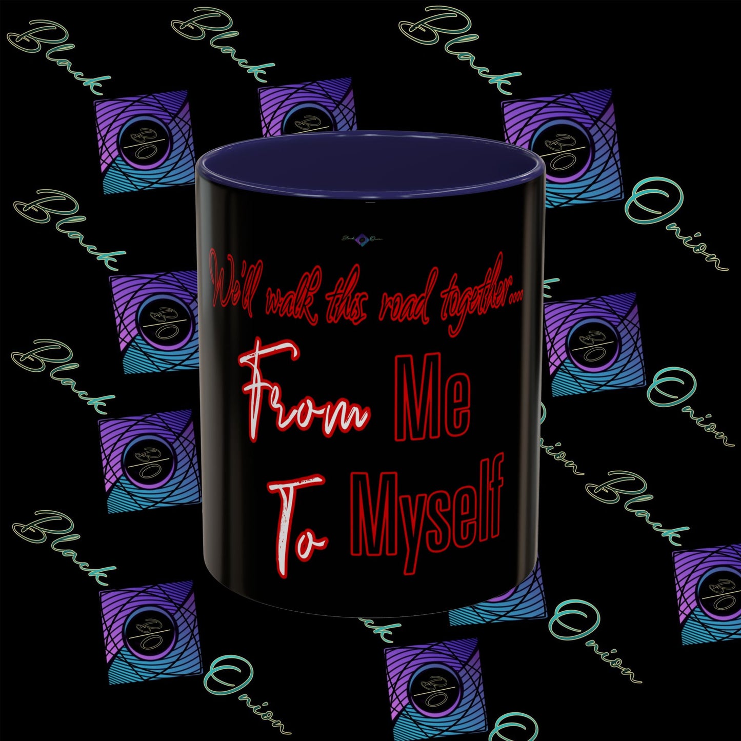 BlackOnion Coffee Mug Serial 2 with Workout Motif ‘ We’ll walk this road together’🫵🔥💪