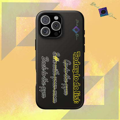 BlackOnion Brand New Phone Case - with Motivational Workout Motif’Today to do list ‘💪🔥🫵