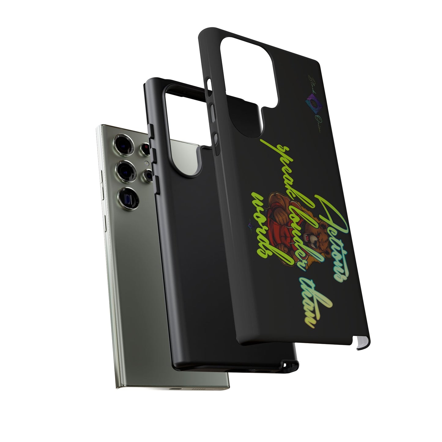 BlackOnion Brand New Phone Case - with Motivational Workout Motif ‘Actions speak lauder ‘💪🔥🫵