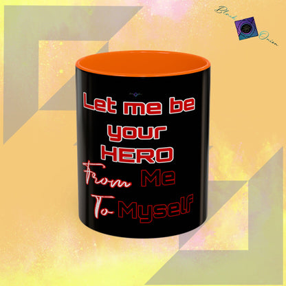 BlackOnion Coffee Mug - 11oz with Workout Motif ‘Let me be your Hero’🔥💪🫵