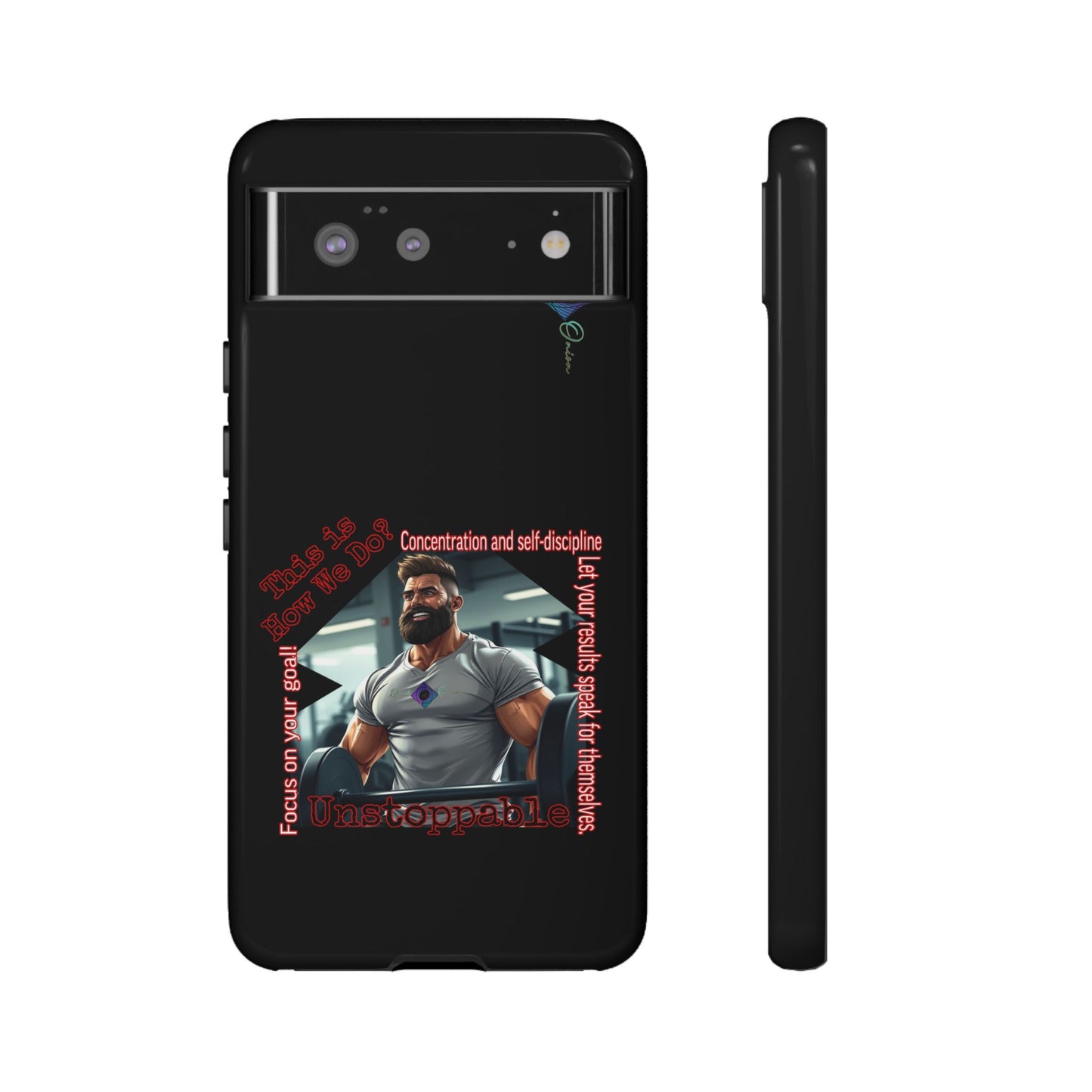 BlackOnion Brand New Phone Case - with Motivational Workout Motif’Unstoppable ‘💪🔥🫵