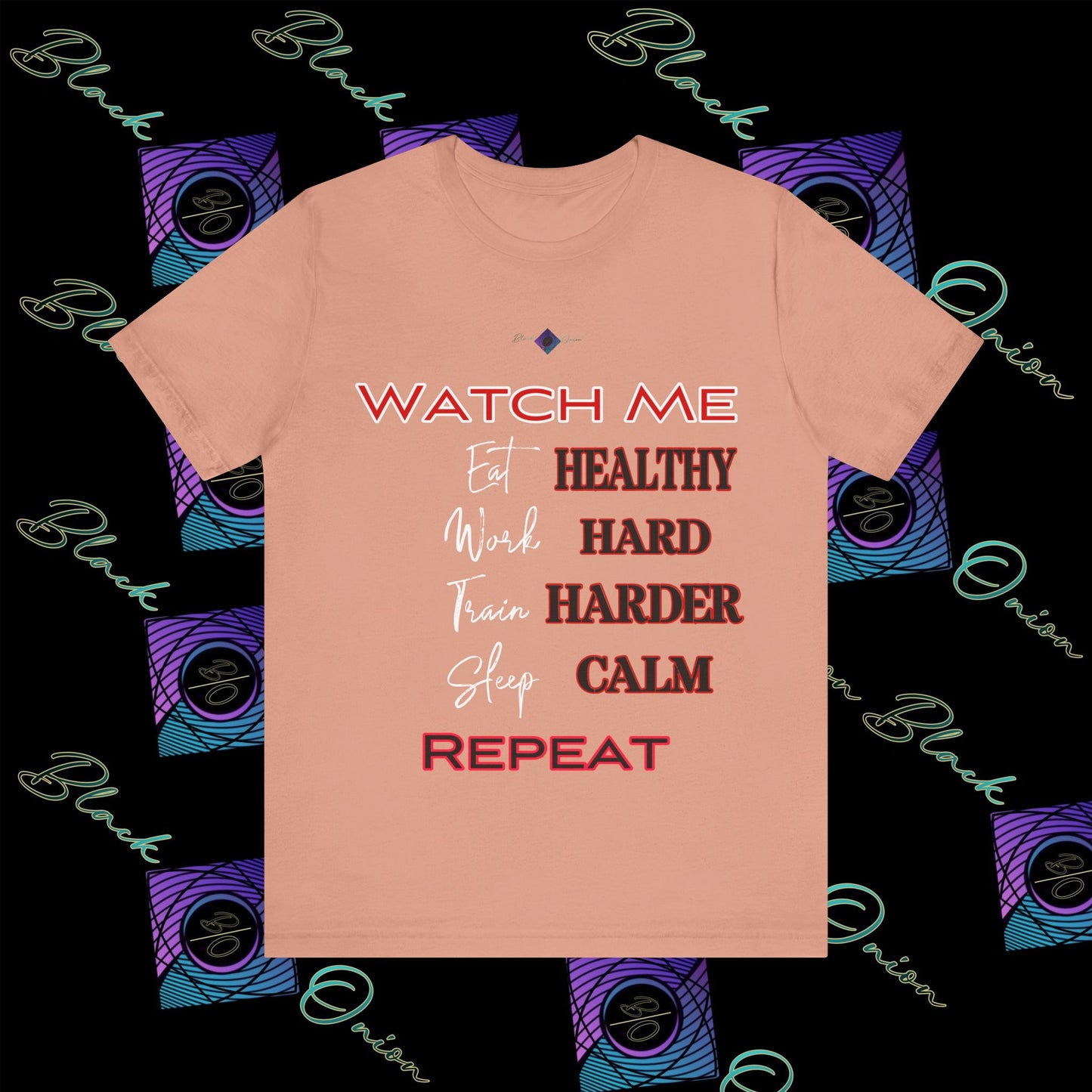 BlackOnion "Watch Me" T-Shirt with Workout Motif V3  💪🔥