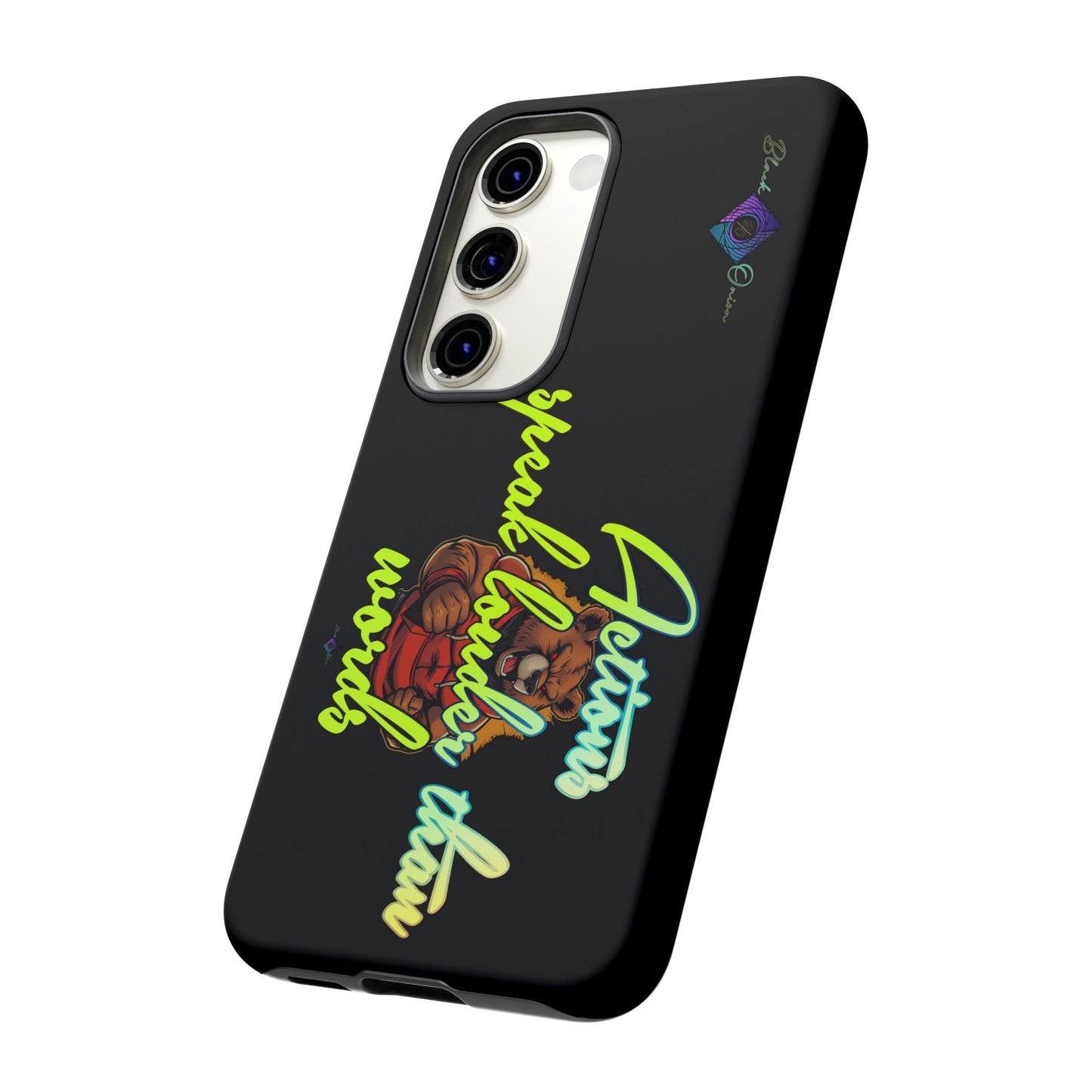 BlackOnion Brand New Phone Case - with Motivational Workout Motif ‘Actions speak lauder ‘💪🔥🫵