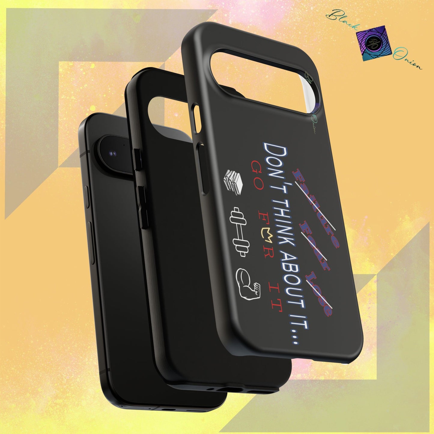 BlackOnion Brand New Phone Case - with Motivational Workout Motif’Don’t think ‘💪🔥🫵
