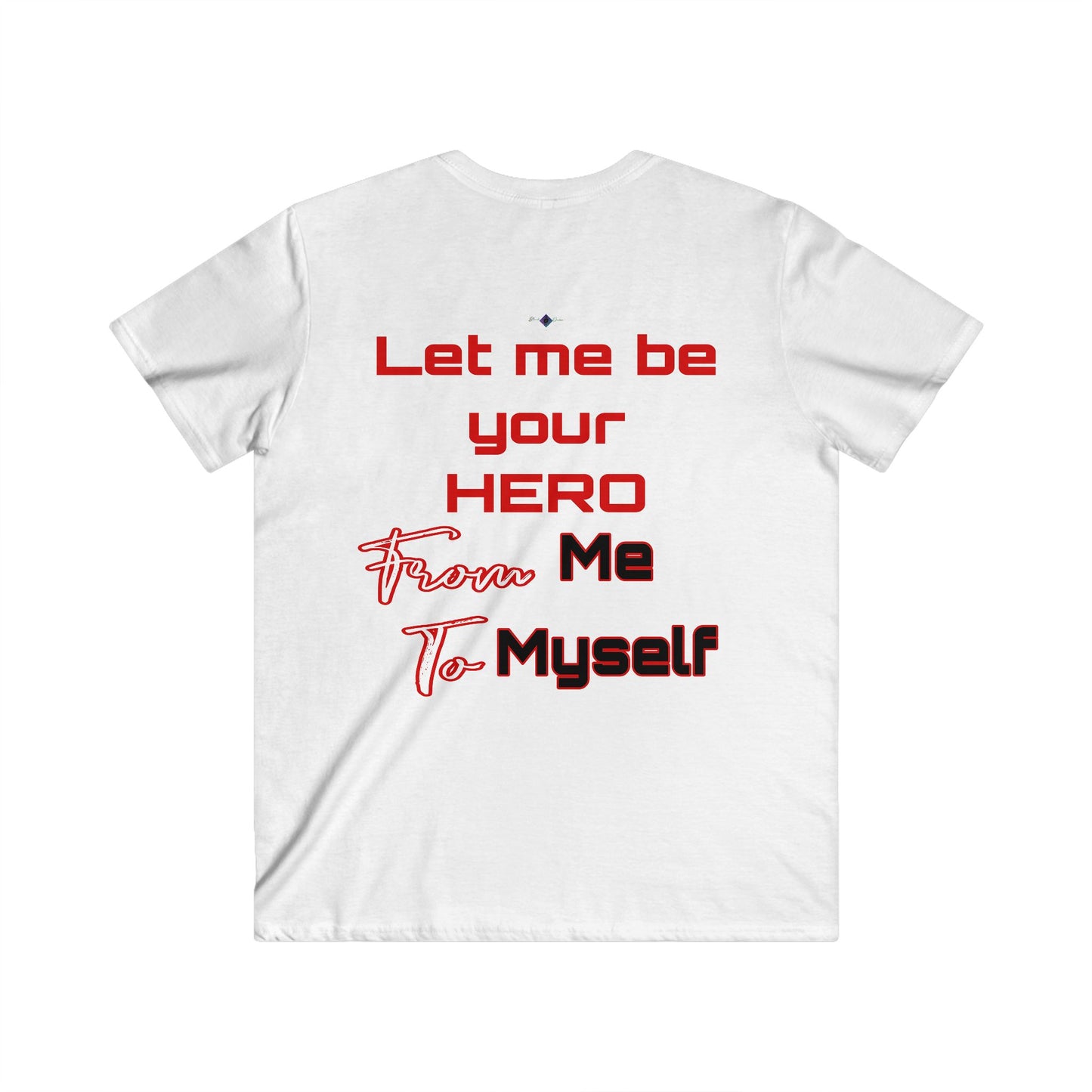 BlackOnion Men's V-Neck T-Shirt with Workout Motif ‘Let me be your Hero’💪🔥🫵