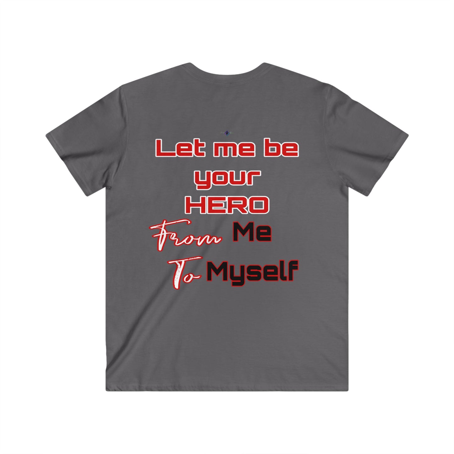 BlackOnion Men's V-Neck T-Shirt with Workout Motif ‘Let me be your Hero’💪🔥🫵
