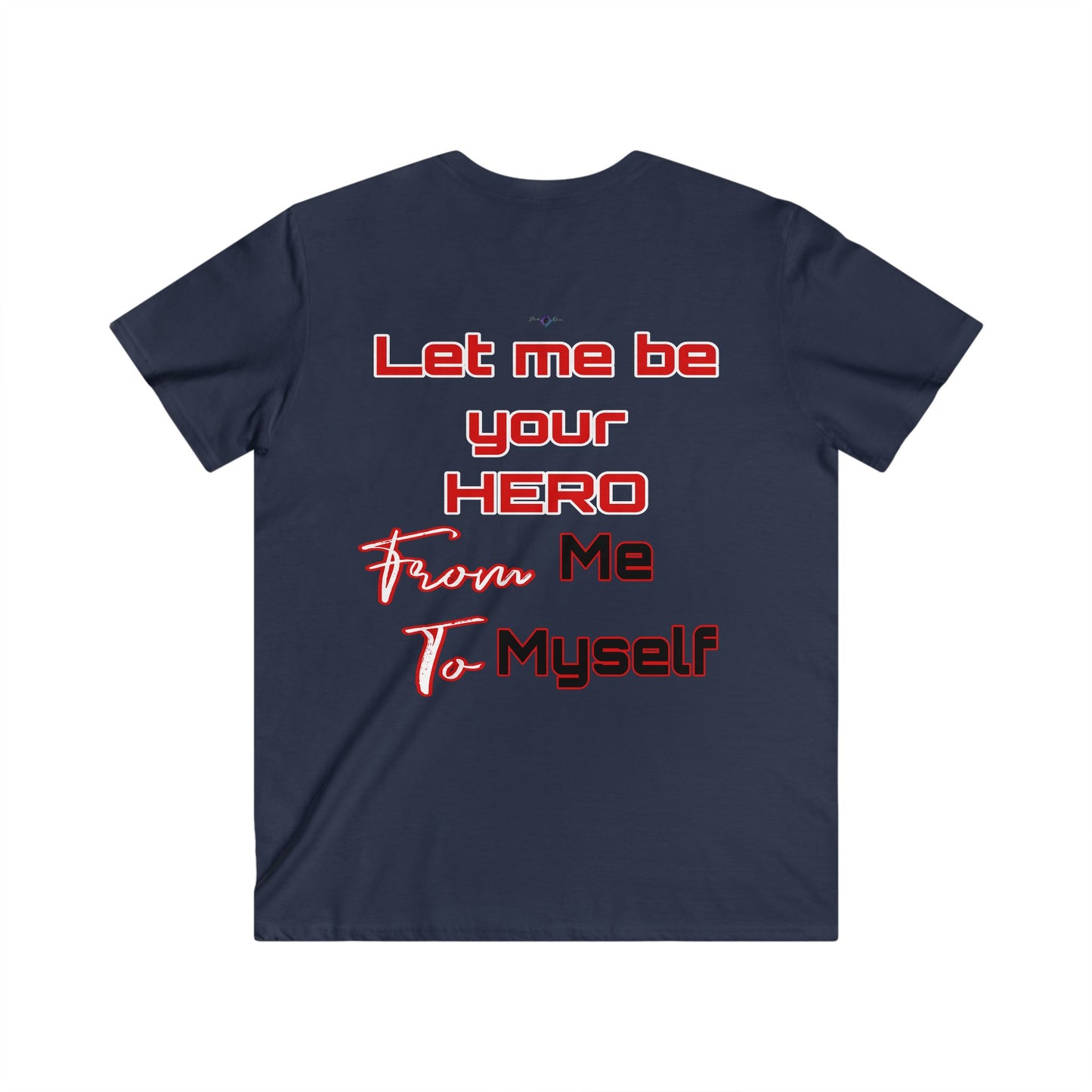 BlackOnion Men's V-Neck T-Shirt with Workout Motif ‘Let me be your Hero’💪🔥🫵