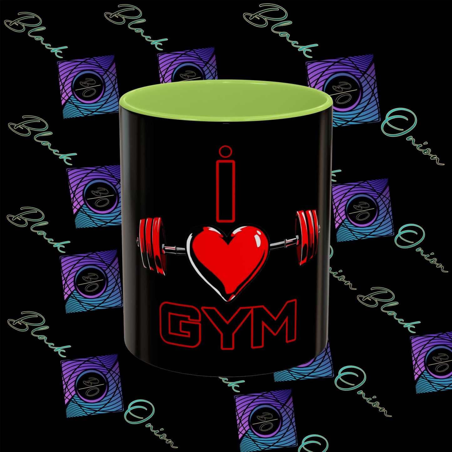 BlackOnion Coffee Mug Serial 2 with Workout Motif ‘I Love Gym ’🫵🔥💪