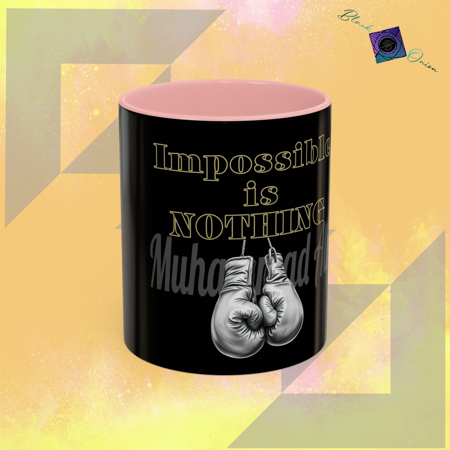 BlackOnion Coffee Mug 2 with Workout Motif ‘Impossible is NothingV2’🫵🔥💪