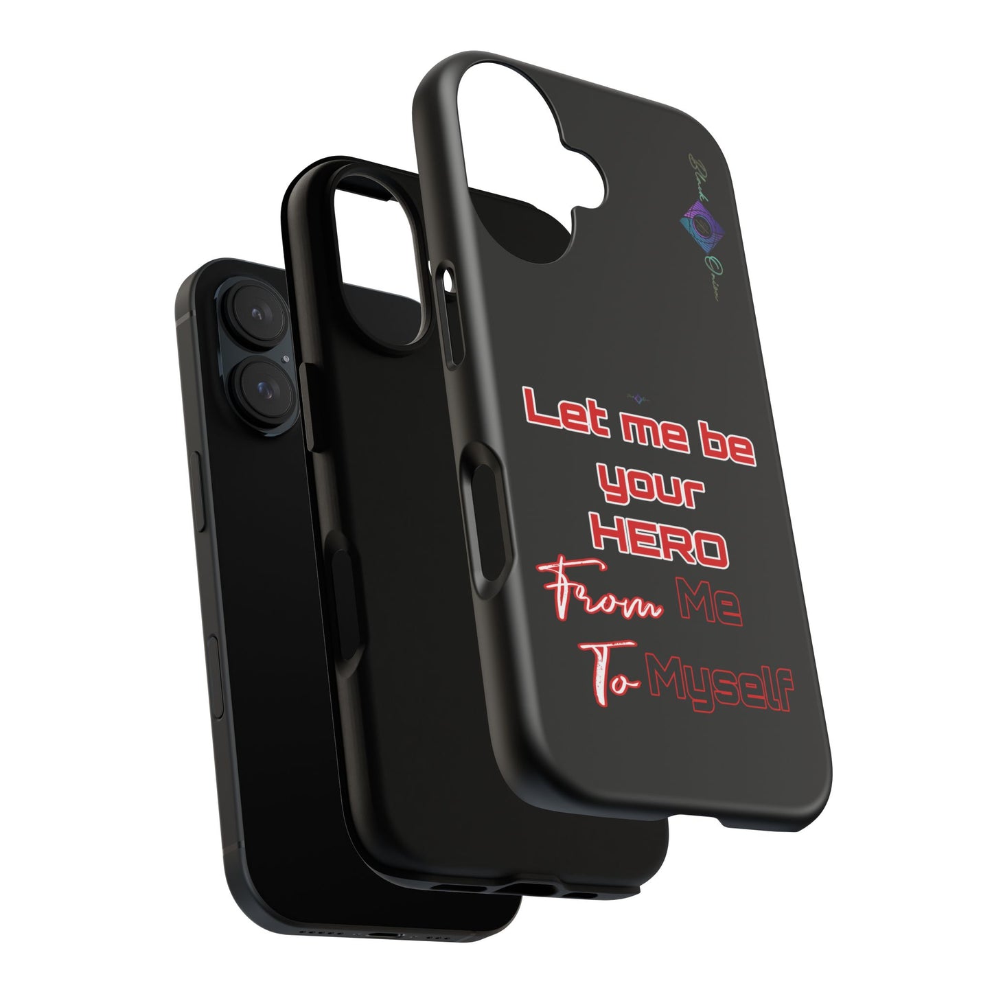 BlackOnion Brand New Phone Case - with Motivational Workout Motif’Let me be your Hero ‘💪🔥🫵