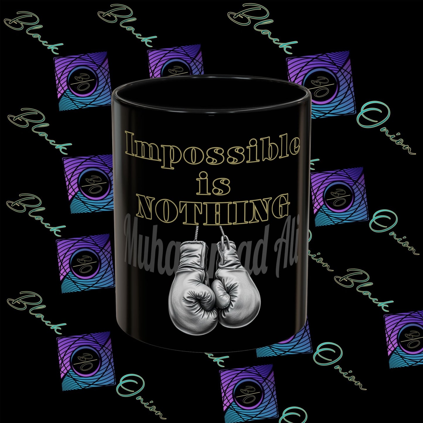 BlackOnion Coffee Mug - 11oz with Workout Motif ‘Impossible is nothing’🔥💪🫵