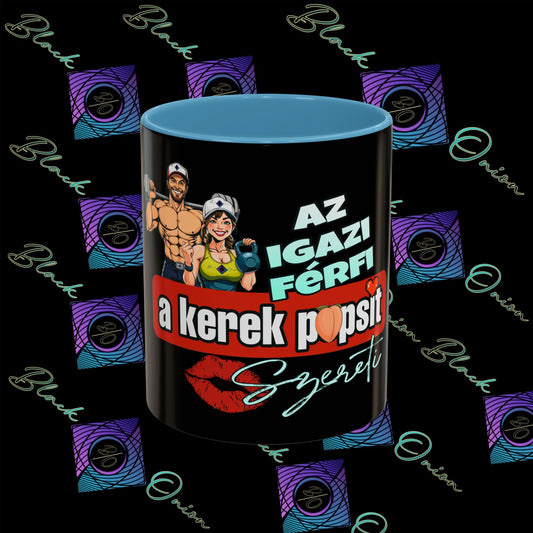 BlackOnion Coffee Mug - 11oz with Workout Motif ‘Az igazi férfi’🔥💪🫵