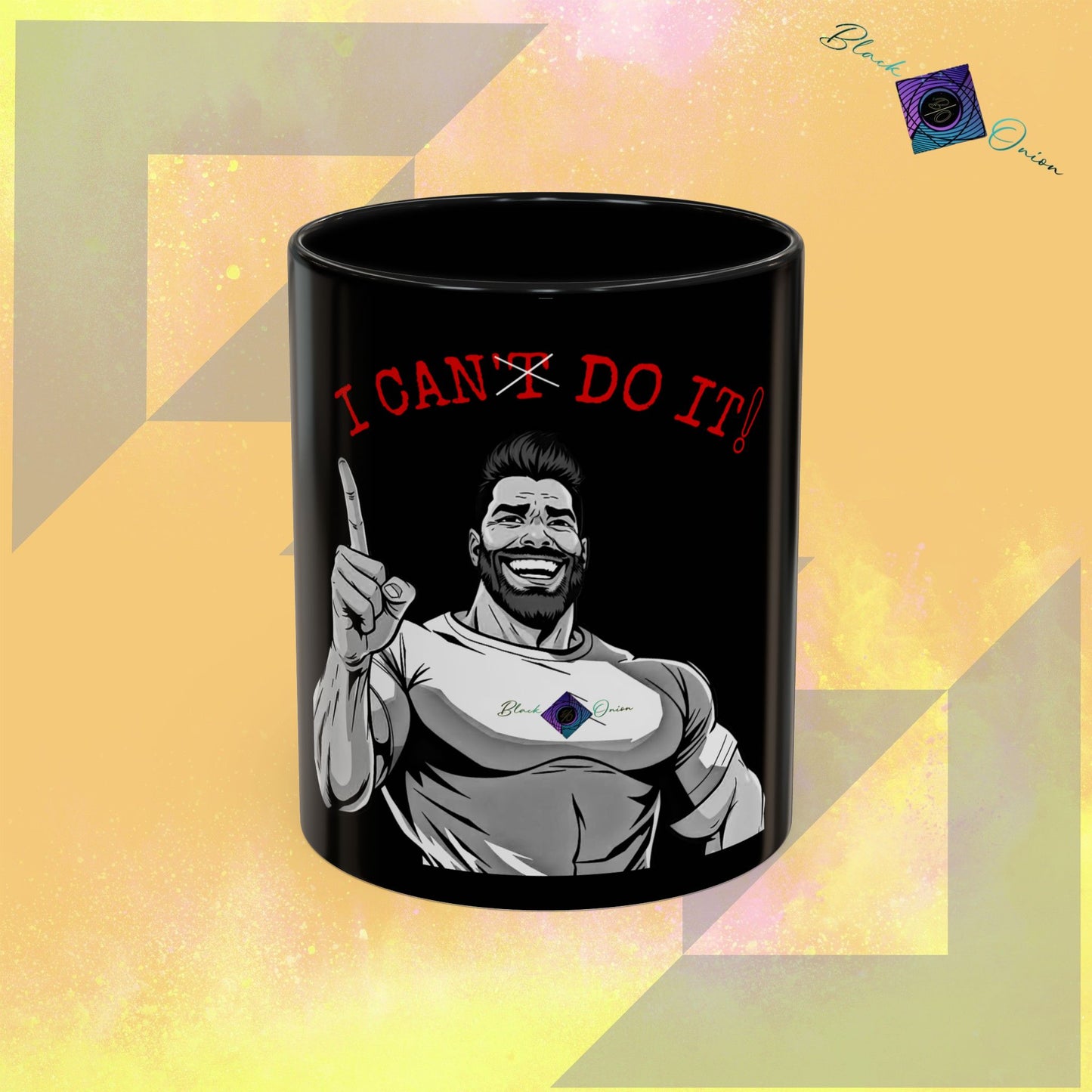 BlackOnion Coffee Mug 2 with Workout Motif ‘I Can Do It V2’🫵🔥💪