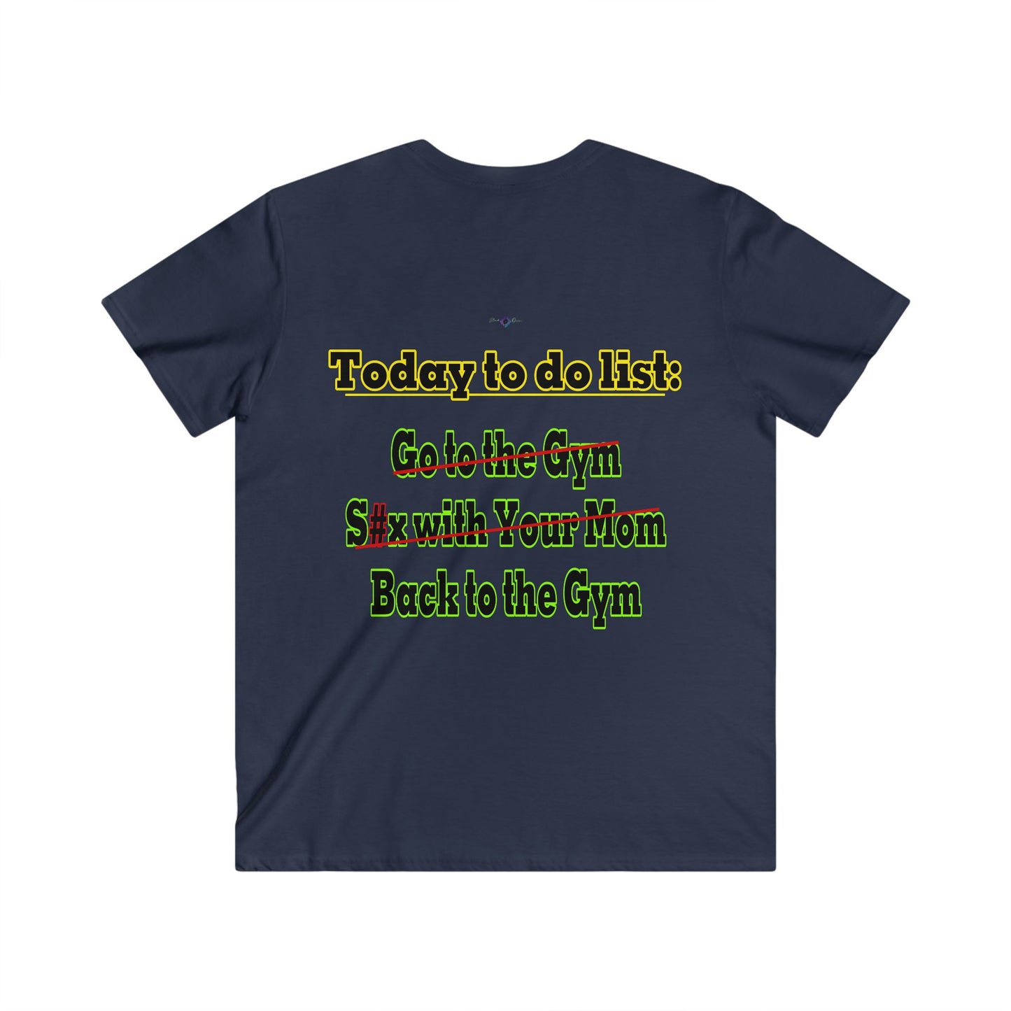 BlackOnion Men's V-Neck T-Shirt with Workout Motif ‘Today to do list’💪🔥🫵