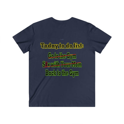 BlackOnion Men's V-Neck T-Shirt with Workout Motif ‘Today to do list’💪🔥🫵