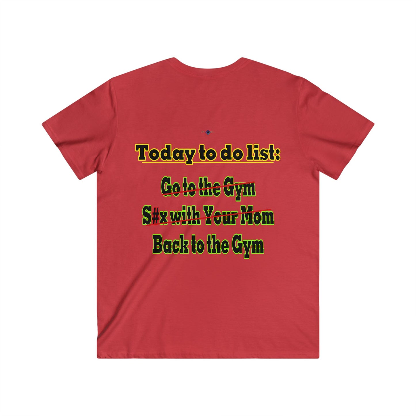 BlackOnion Men's V-Neck T-Shirt with Workout Motif ‘Today to do list’💪🔥🫵