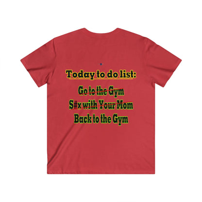 BlackOnion Men's V-Neck T-Shirt with Workout Motif ‘Today to do list’💪🔥🫵