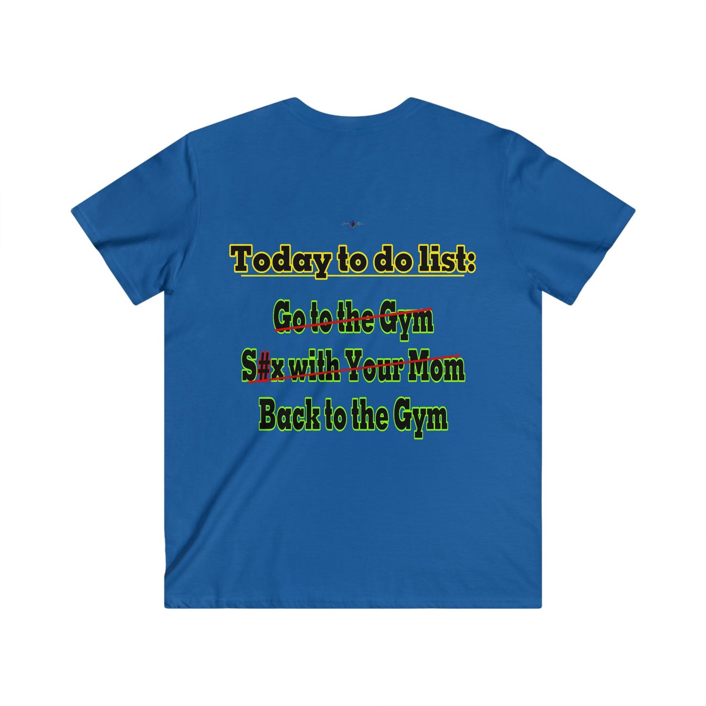 BlackOnion Men's V-Neck T-Shirt with Workout Motif ‘Today to do list’💪🔥🫵