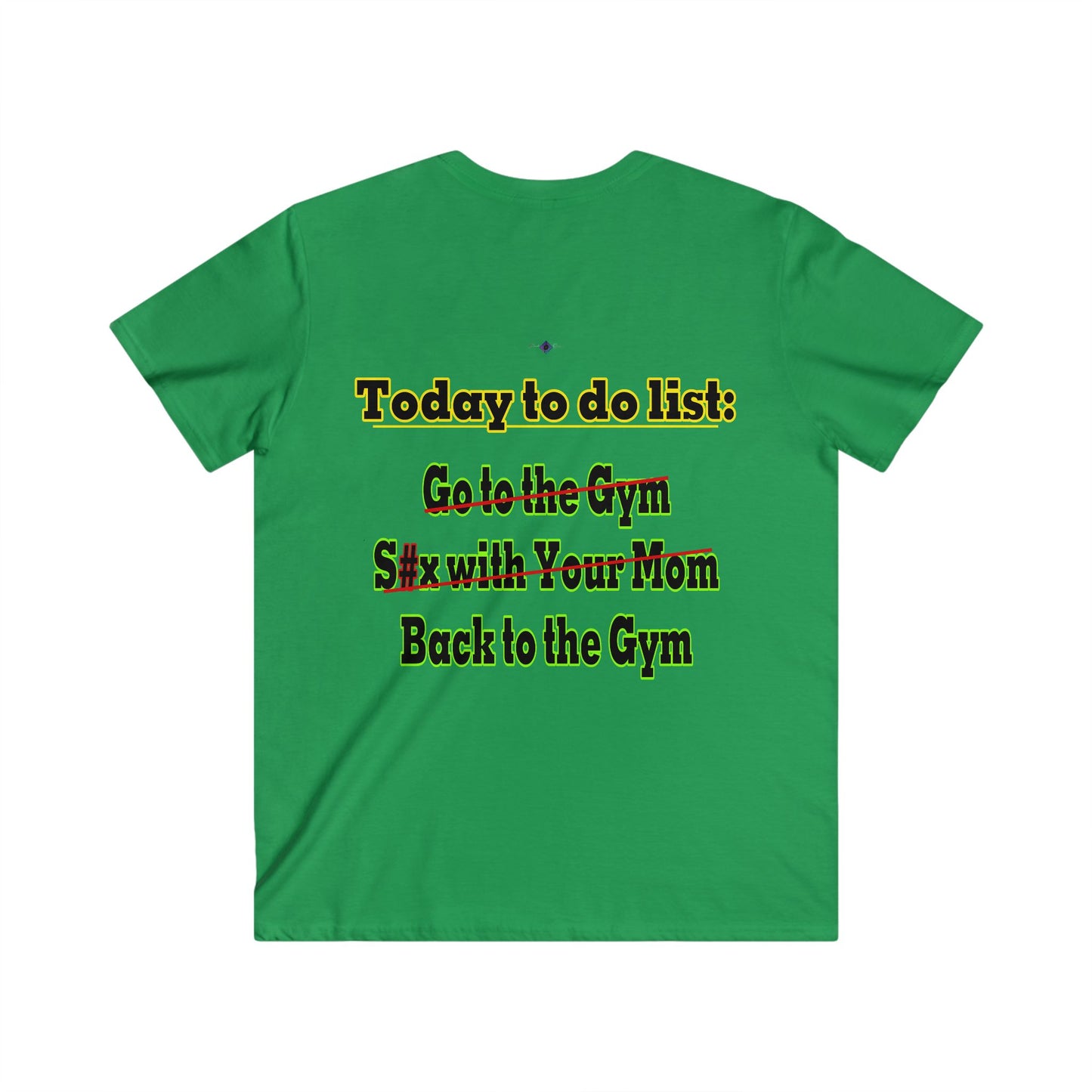BlackOnion Men's V-Neck T-Shirt with Workout Motif ‘Today to do list’💪🔥🫵