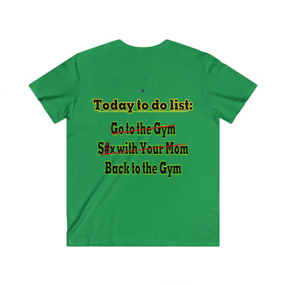BlackOnion Men's V-Neck T-Shirt with Workout Motif ‘Today to do list’💪🔥🫵