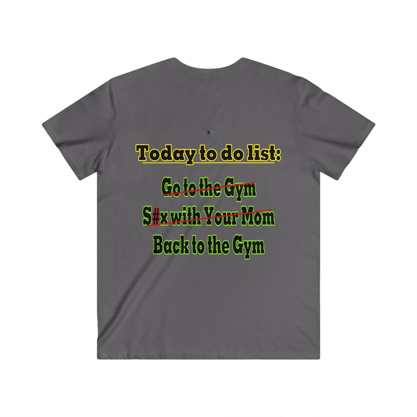 BlackOnion Men's V-Neck T-Shirt with Workout Motif ‘Today to do list’💪🔥🫵
