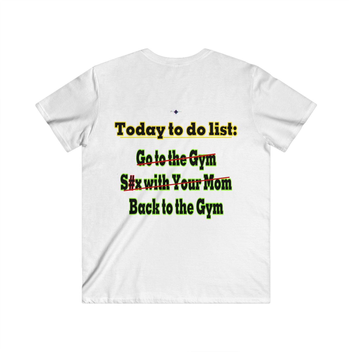 BlackOnion Men's V-Neck T-Shirt with Workout Motif ‘Today to do list’💪🔥🫵