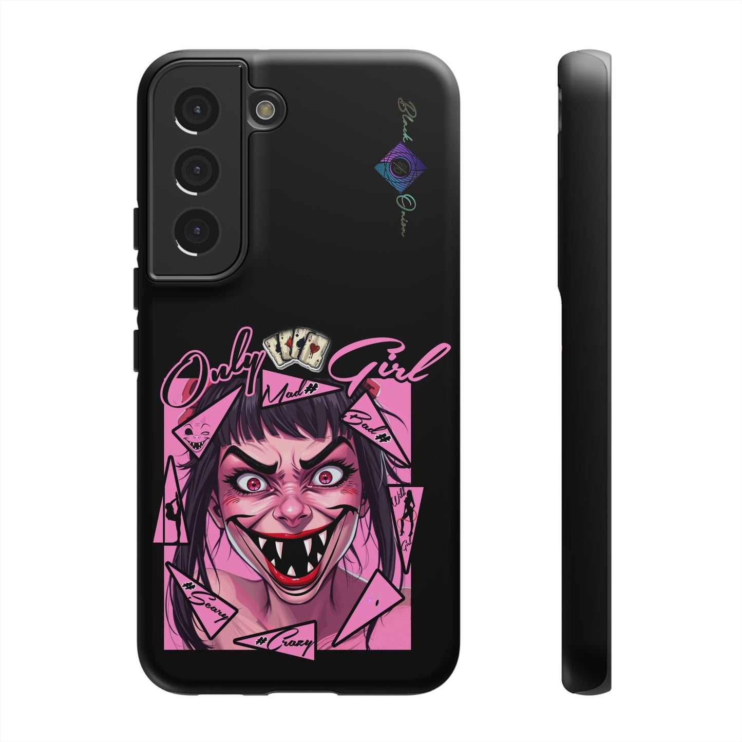 BlackOnion Brand New Phone Case - with Motivational Workout Motif’ Mad Girl💋🌸 ‘🔥🫵