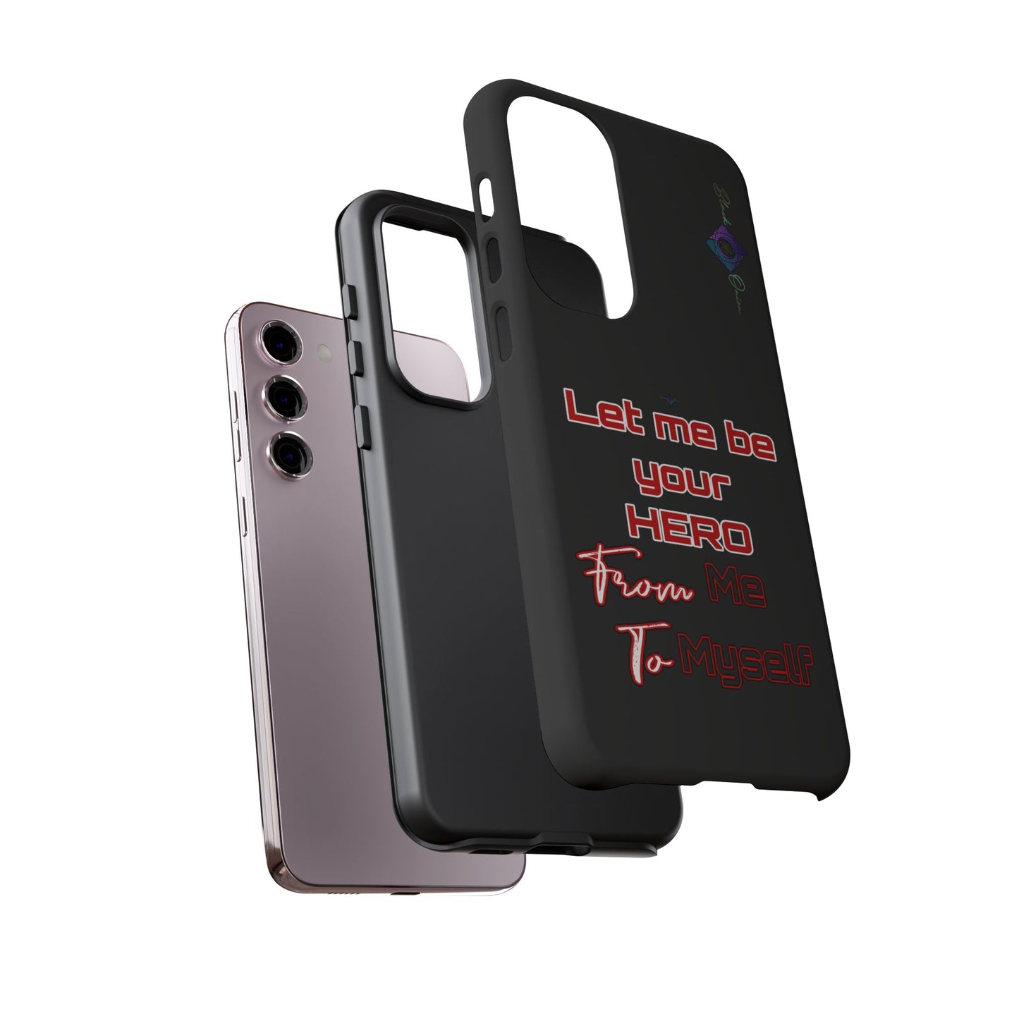 BlackOnion Brand New Phone Case - with Motivational Workout Motif’Let me be your Hero ‘💪🔥🫵