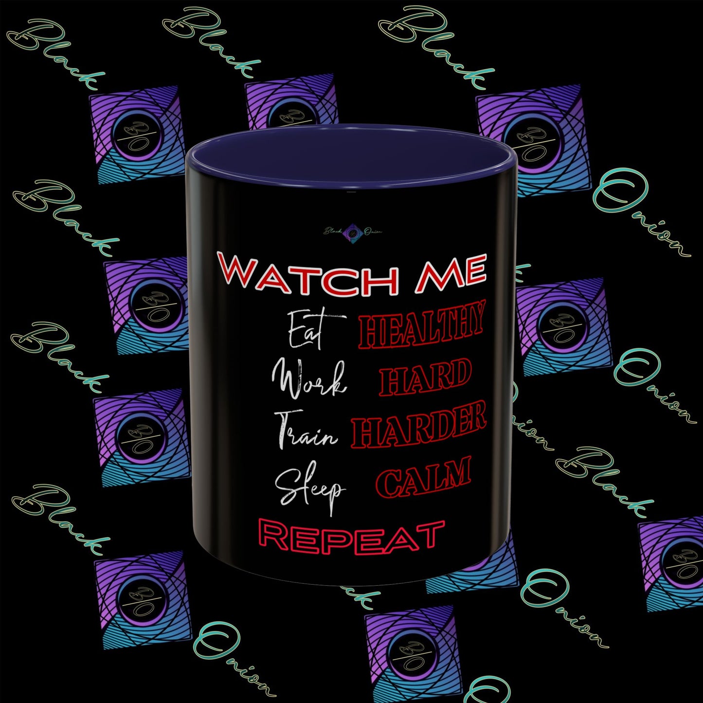 BlackOnion Coffee Mug Serial 2 with Workout Motif ‘Watch me’🫵🔥💪
