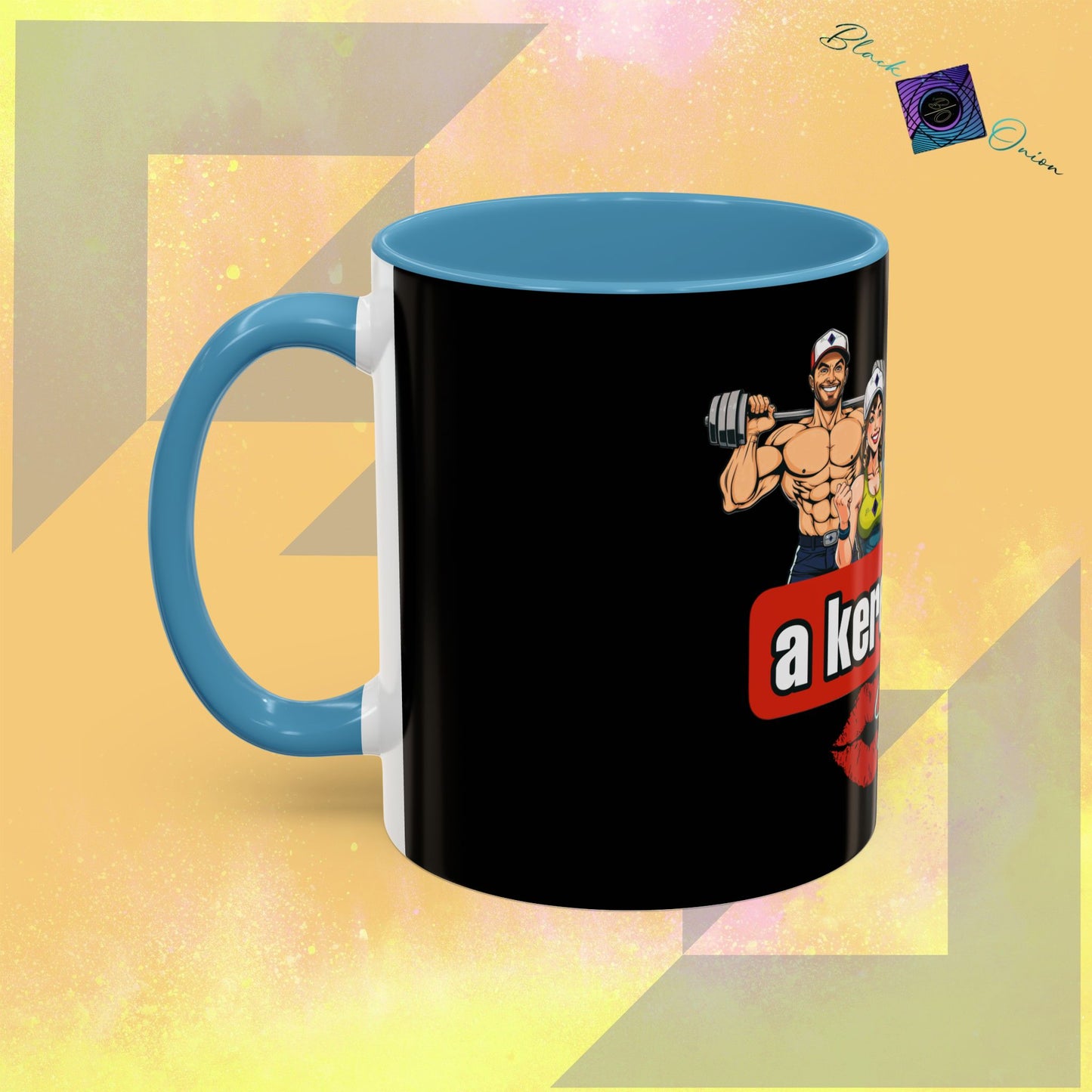BlackOnion Coffee Mug - 11oz with Workout Motif ‘Az igazi férfi’🔥💪🫵