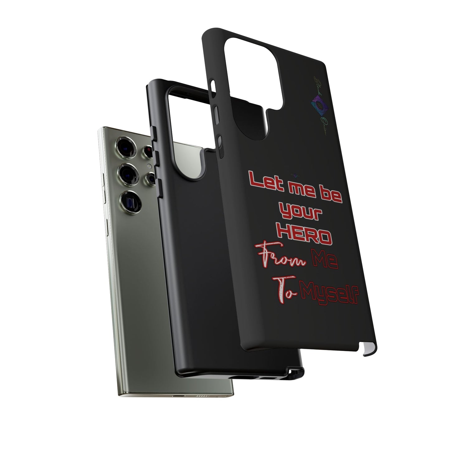 BlackOnion Brand New Phone Case - with Motivational Workout Motif’Let me be your Hero ‘💪🔥🫵