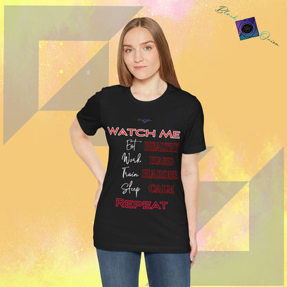 BlackOnion T-Shirt with Workout Motif V2 “Watch Me" 💪🔥