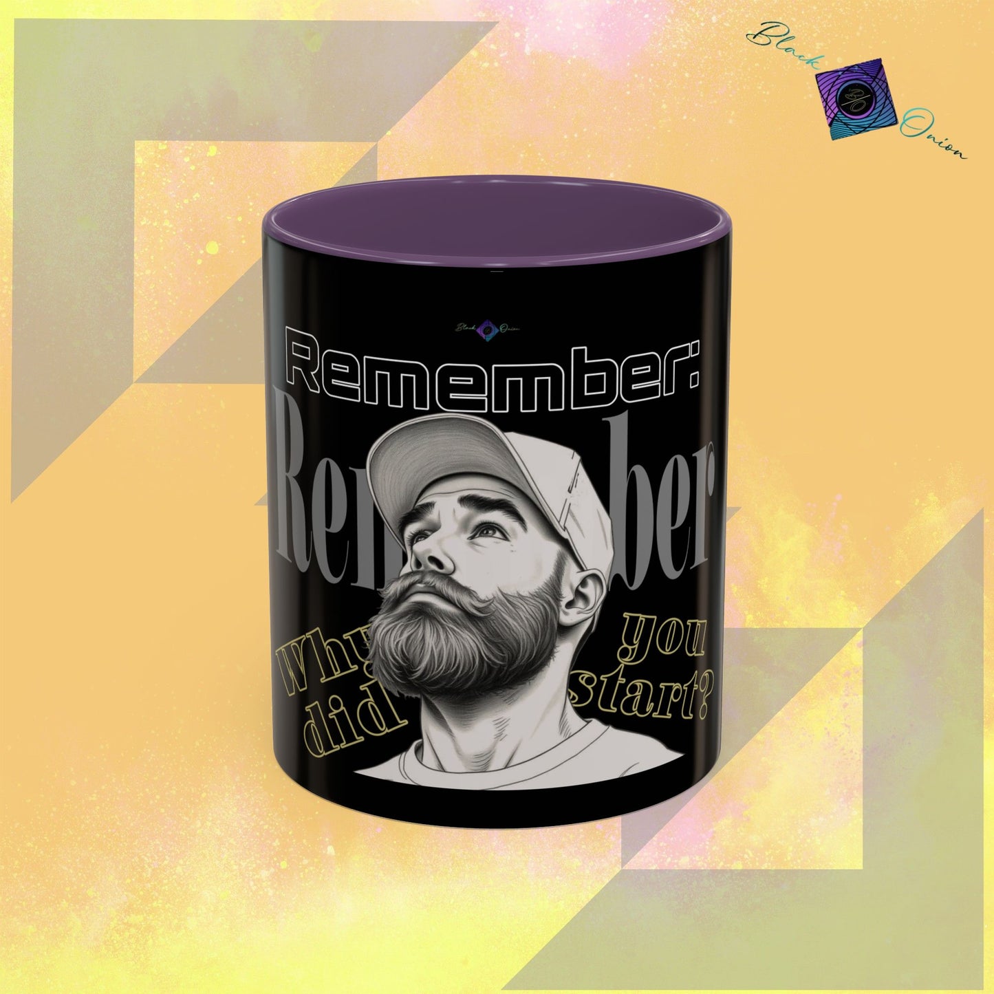 BlackOnion Coffee Mug - 11oz with Workout Motif ‘Remember ’🔥💪🫵